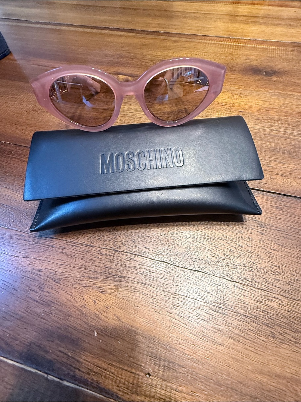 Moschino Pink Cat-Eye Sunglasses with Black Case